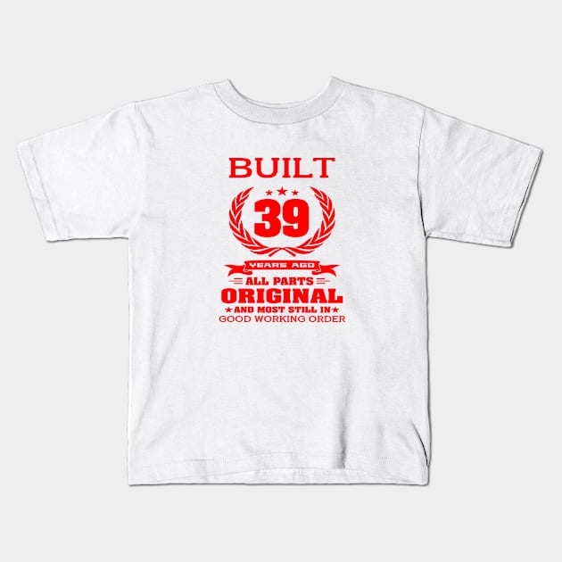 39th Birthday Kids T-Shirt by A Zee Marketing